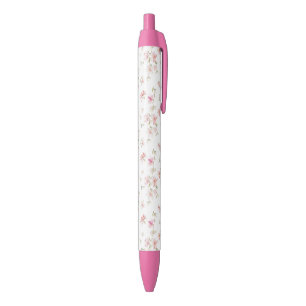 Caneta Preta Teste padrão de flor cor-de-rosa macio da aguarel