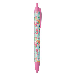 Caneta Preta Teste padrão de flores pintado