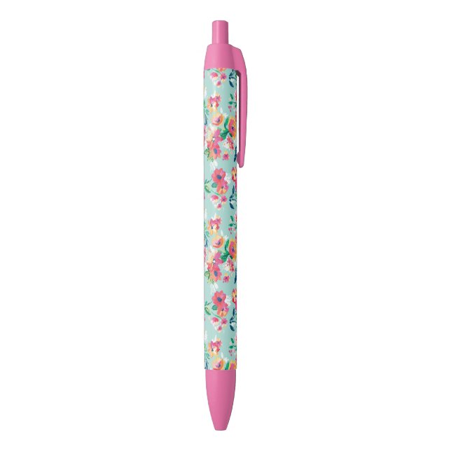 Caneta Preta Teste padrão de flores pintado (parte de inferior (Vertical))