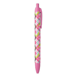 Caneta Preta Teste padrão de ziguezague cor-de-rosa tirado mã