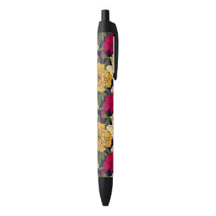 Caneta Preta Teste padrão floral elegante
