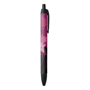 Caneta Preta Teste padrão floral magenta