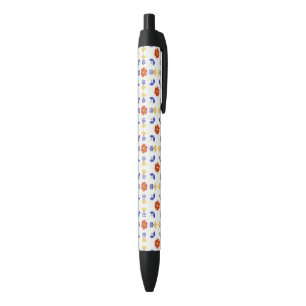 Caneta Preta Teste padrão geométrico da flor de néon da arte