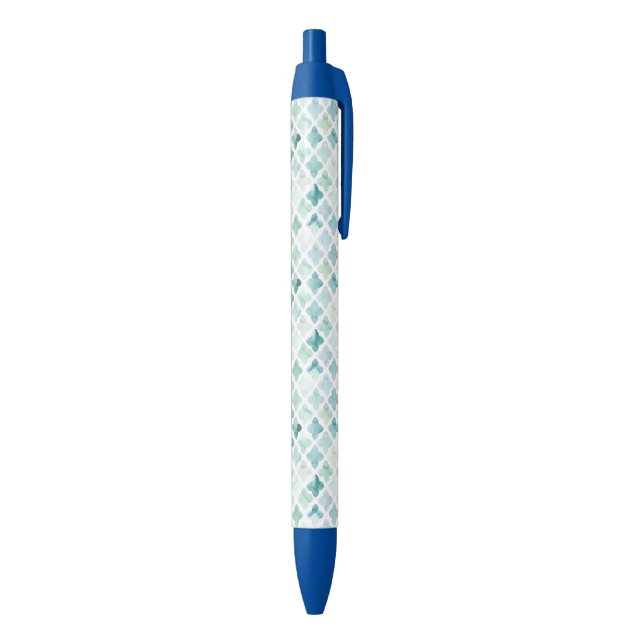 Caneta Preta Teste padrão pintado mão de turquesa (parte de inferior (Vertical))