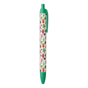 Caneta Preta teste padrão retro da coruja da árvore cor-de-ro