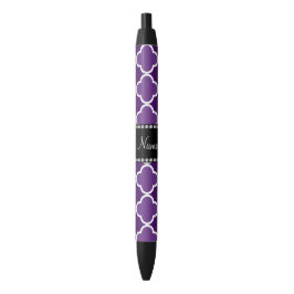 Caneta Preta Teste padrão roxo conhecido personalizado do