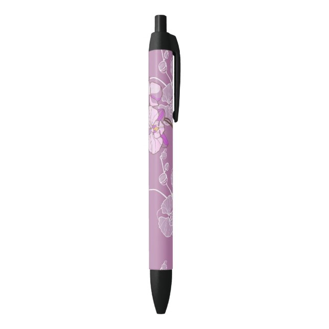 Caneta Preta Teste padrão roxo da orquídea (parte de inferior (Vertical))