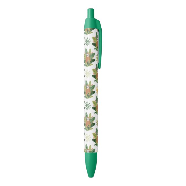 Caneta Preta Teste padrão tropical da preguiça (parte de inferior (Vertical))