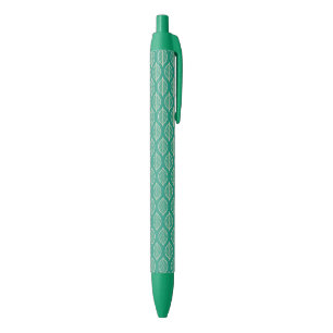 Caneta Preta Teste padrão verde estilizado da folha