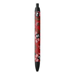 Caneta Preta Teste padrão vermelho do navio de pirata