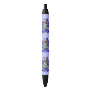 Caneta Preta Texas State Mockingbird & Bluebonnet Flower