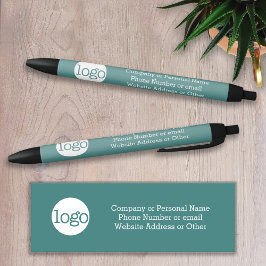 Caneta Preta Texto do Logotipo Comercial do Office 3 linhas Pod