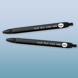 Caneta Preta Texto do Logotipo Promocional Empresarial