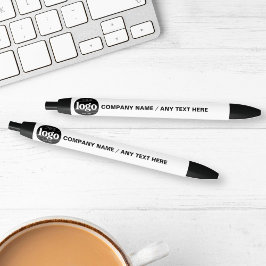 Caneta Preta Texto do logotipo Promocional para empresa Branco 
