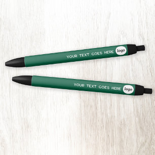 Caneta Preta Texto do Logotipo Verde Branding Promocional de Ne