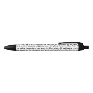 Caneta Preta Texto do orgulho e do preconceito