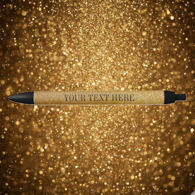 Caneta Preta Texto luxe feito sob encomenda personalizado da (Gold glitter print pen)
