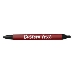 Caneta Preta Texto Simples em Vermelho Escuro com Modelo de Let