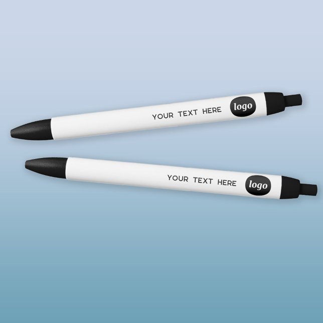 Caneta Preta Texto simples para o logotipo Promocional para emp (Logo and text custom business promotional pens)