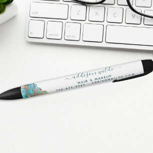 Caneta Preta Tinta De Aquarela Líquida De Arte Moderna Azul E 