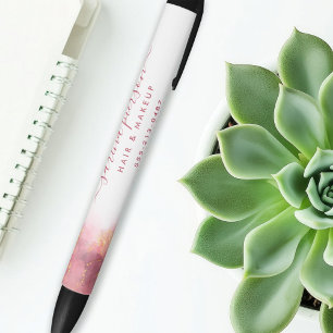 Caneta Preta Tinta Hidrográfica de Arte Moderna Rosa e Dourada