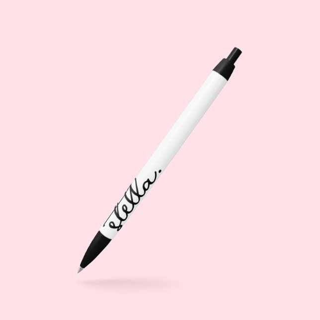 Caneta Preta Tipografia Moderna Personalizada com o Nome da Sua (Criador carregado)