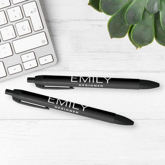 Caneta Preta Tipografia Preta Moderna | Preto (Criador carregado)