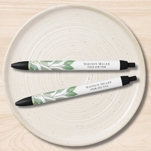 Caneta Preta Título de Trabalho Personalizado com Vegetação em
