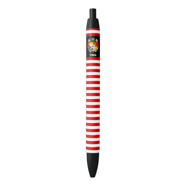 Caneta Preta Tonga Flag Cute Patriotic (Frente Vertical)