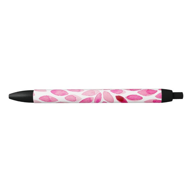 Caneta Preta Traços de pincel de aquarela - paleta rosa (Frente)