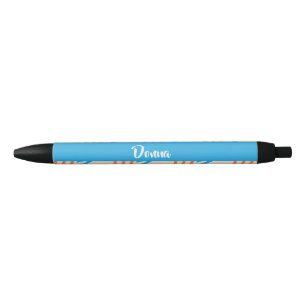 Caneta Preta Traços de tinta com padrão de nome personalizado