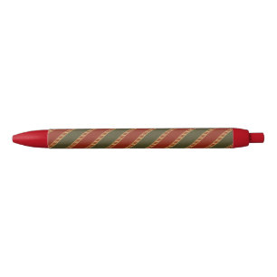 Caneta Preta tradicionais listras de Natal coloridas