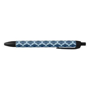 Caneta Preta Trellis Azul e Bebê, Latite, Quatrefoil