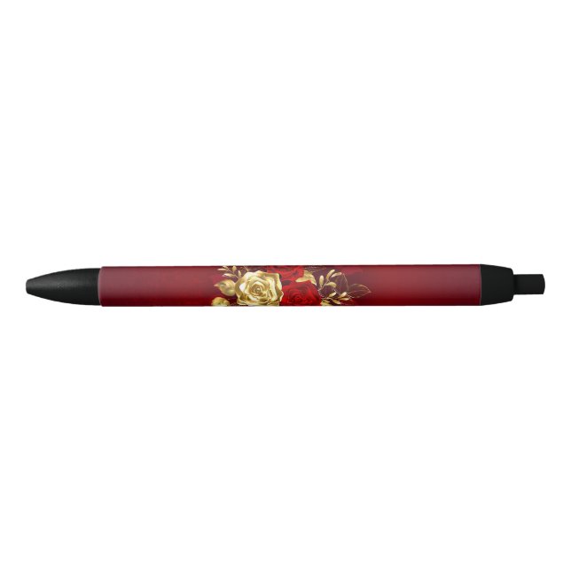 Caneta Preta Três Rosas de Joia (Frente)