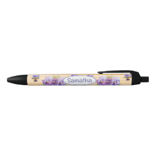 Caneta Preta Tulipa Amarela Vermelha Nome de Meninas Aquarela