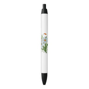 Caneta Preta Tulipas e flores dos Daffodils
