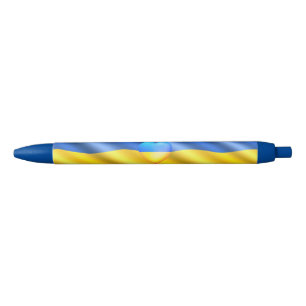 Caneta Preta Ucrânia - Paz - Bandeira Ucraniana - Liberdade