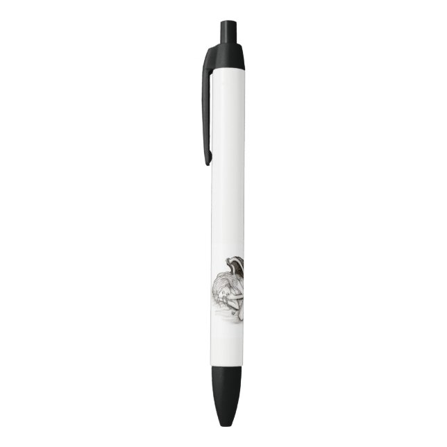 Caneta Preta Um anjo adormecido, Design preto e branco (Topo (Vertical))
