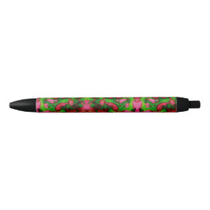 Caneta Preta Um estudo em rosa e verde