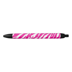 Caneta Preta Um intrincado padrão floral em rosa e branco, arte