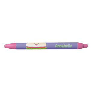 Caneta Preta Um lindo desenho animado de hambúrguer de kawaii 