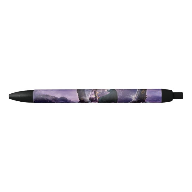 Caneta Preta Uma fada e um lobo escuro (Frente)
