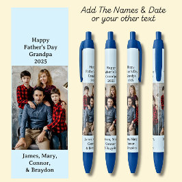 Caneta Preta Uma foto, data do nome, seu texto em azul-claro, a