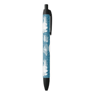 Caneta Preta Urso Polar Branco Azul Selvagem Norte Frio Azul