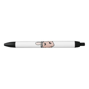 Caneta Preta vaca de desenho animado preto branco rosa beijo ci