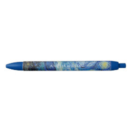 Caneta Preta Van Gogh – A Noite Estrelada – Texto Personalizado