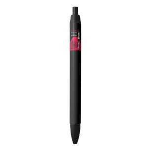 Caneta Preta Vaping e flor cor-de-rosa
