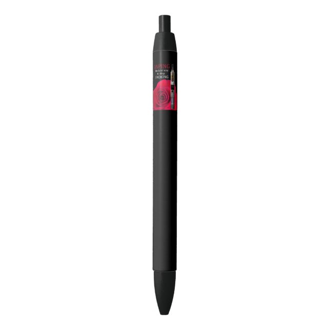 Caneta Preta Vaping e rosa (Frente Vertical)