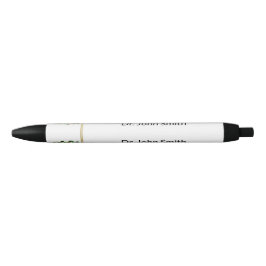 Caneta Preta Vara Médica de Asclepius em Ouro Herbal Verde