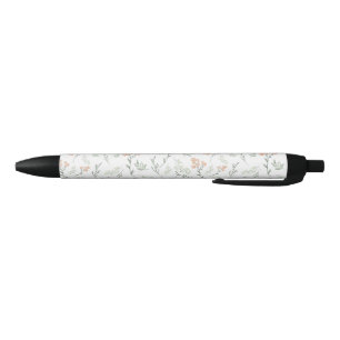 Caneta Preta Verde Salvia e Aquarela de Flores Silvestres Apric